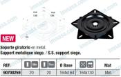 PIED DE SIEGE METAL 177 MM AVEC PLATINE PIVOTANTE