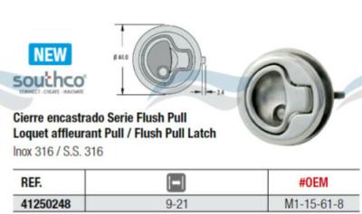 LOQUET AFFLEURANT PULL INOX 316 SOUTHCO M1-15-61-8