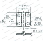 CHARNIERE A FRICTION INOX 38.6 X 39mm UP