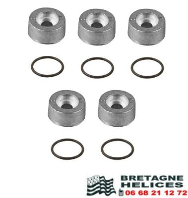 LOT DE 5 ANODES ALUMINIUM TECNOSEAL 00925AL SUZUKI OEM 55321-87J01 AVEC JOINTS 09280-22019