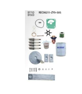KIT REVISION POUR MOTEUR HONDA BF75D, BF90D OEM 06211-ZY9-505 + 5L QUICKSILVER 10W30 + 1L HUILE QUICKSILVER SAE80W90