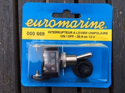 INTERRUPTEUR ETANCHE A LEVIER 20A ON-OFF EUROMARINE 000669