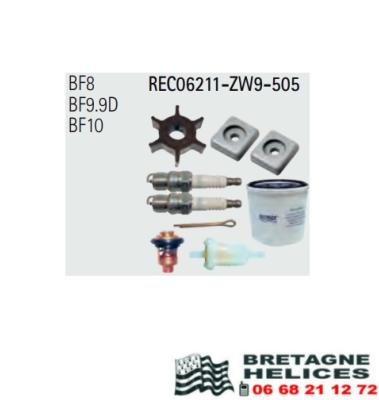 KIT REVISION HONDA BF9.9DOEM 06211-ZW9-505 + HUILES + COURROIE + JOINTS CARBU