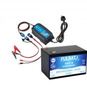 Batterie Lithium Fulbat 12Ah - FLP12-12 + Chargeur VICTRON BLUESMART