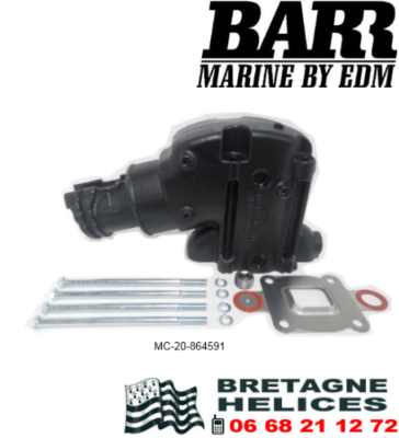 COUDE + KIT DE MONTAGE BARR MARINE MC-20-864591 MERCRUISER V6/V8,JOINT SEC OEM 864591T02