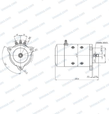 Moteur de guindeau 12V 1500W 3 bornes arbre Ø 14 mm CIMA 1915 OEM 30350