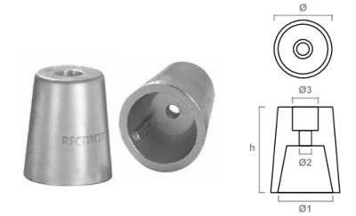 ANODE ARBRE RADICE 70-100 MM 2.200 KG ZINC