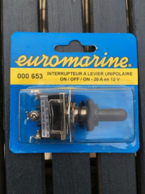 INTERRUPTEUR ETANCHE A LEVIER 20A ON-OFF BIPOLAIRE EUROMARINE 000658