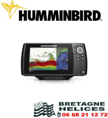 SONDEUR GPS COULEUR HUMMINBIRD HELIX 7G4N CHIRP DS AVEC SONDE TABLEAU ARRIERE + T°