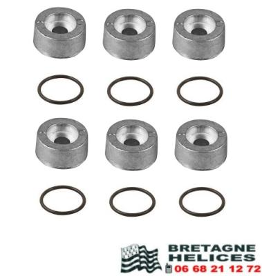 LOT DE 6 ANODES ALUMINIUM TECNOSEAL 00925AL SUZUKI OEM 55321-87J01 AVEC JOINTS 09280-22019