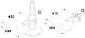 REPOSE-PIEDS ALU POUR TUBE Ø 87MM 410 X 400MM