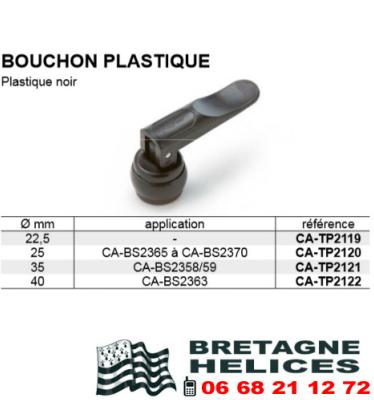 BOUCHON DE NABLE PLASTIQUE Ø 40 MM