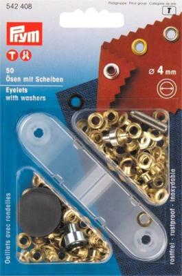 LOT DE 50 OEILLETS LAITON DORE 4MM PRYM 542408