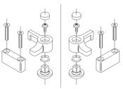 Kit poignée de rechange gauche, hublot standard avant 1998 LEWMAR 360003990