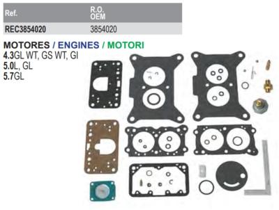 KIT CARBURATEUR RECMAR VOLVO OEM 3854020, 3854347