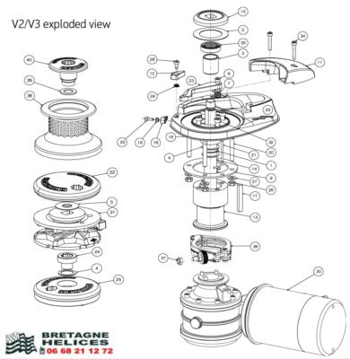 BASE GUINDEAU V1, V2, V3 LEWMAR OEM 66000624