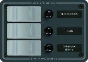 TABLEAU ELECTRIQUE 3 BOUTONS ETANCHE AVEC FUSIBLE BLUE SEA 8054