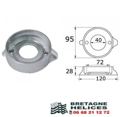 ANODE ALU POUR EMBASE VOLVO 120S, MS25S OEM 876286