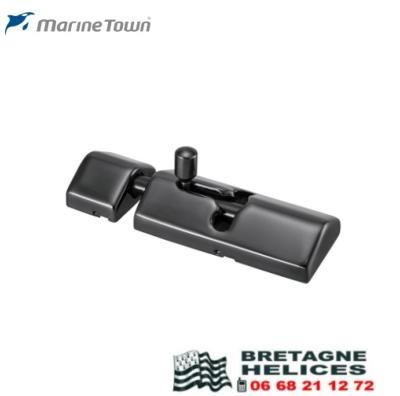 Targette de porte inox 316 plaqué noir mat avec gâche 67x31 mm, 0407121-P MARINE TOWN