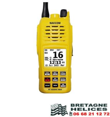 VHF portable NAVICOM RT420DSC-MAX - 6W - Etanche IPX 7 et flottante - GPS et DSC