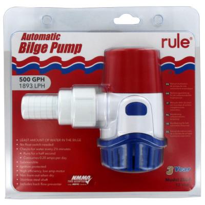 Pompe De Cale Automatique Rule 1500 GPH - Pour Bateau, Débit élevé, Silencieuse, Acier Inoxydable, étanche
