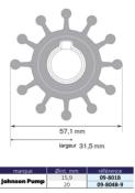 TURBINE NITRILE  JOHNSON F5 MOYEU CLAVETTE 12 PALES OEM 09-804B-9