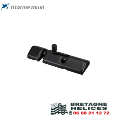 Targette de porte inox 316 plaqué noir brillant avec gâche 67x31 mm, 0407121-B MARINE TOWN