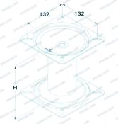 PIED DE SIEGE METAL 177 MM AVEC PLATINE PIVOTANTE