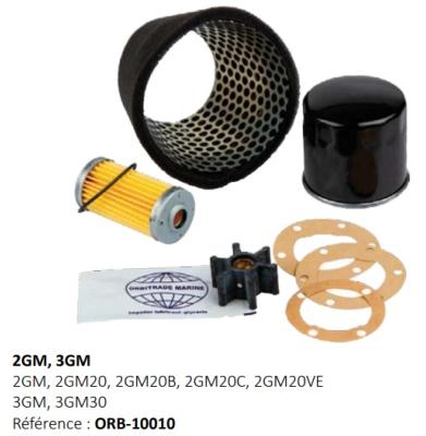 KIT ENTRETIEN MOTEUR YANMAR 2GM, 3GM ORBITRADE ORB-10010