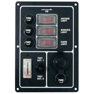 TABLEAU 3 BOUTONS ALLUME CIGARE TESTEUR BATTERIE EUROMARINE 000634