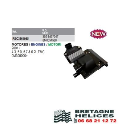 BOBINE D'ALLUMAGE RECMAR MERCRUISER 392-863704T, 8M0054588