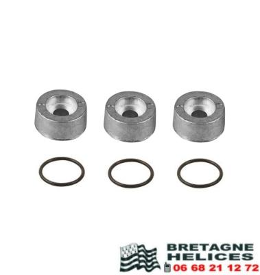 LOT DE 3 ANODES ALUMINIUM TECNOSEAL 00925AL SUZUKI OEM 55321-87J01 AVEC JOINTS 09280-22019