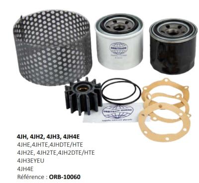 KIT ENTRETIEN MOTEUR YANMAR 4JH, 4JH2, 4JH3, 4JH4E ORBITRADE ORB-10060