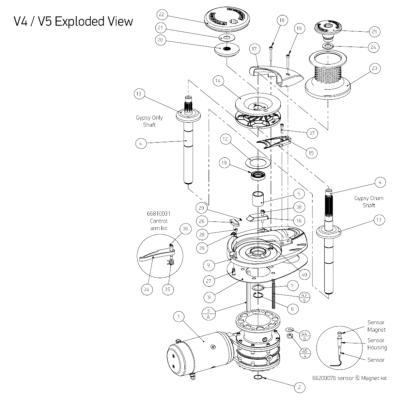 Kit entretoise V4, V5 LEWMAR OEM 66000079