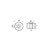 ANODE ZINC RONDELLE Ø24MM TECNOSEAL 01408 HONDA BF8 A BF40 12155-ZV4-000, 12155-ZV4-A00