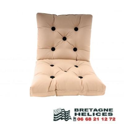 COUSSIN EXTERIEUR SIEGE DOUBLE BEIGE 75x42Cm 100% IMPERMEABLE