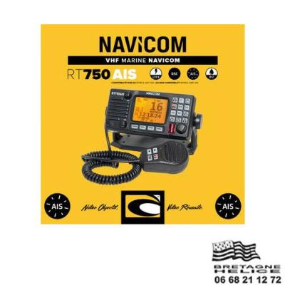 VHF FIXE NAVICOM RT750 AIS ENCASTRABLE OU SUR ÉTRIER